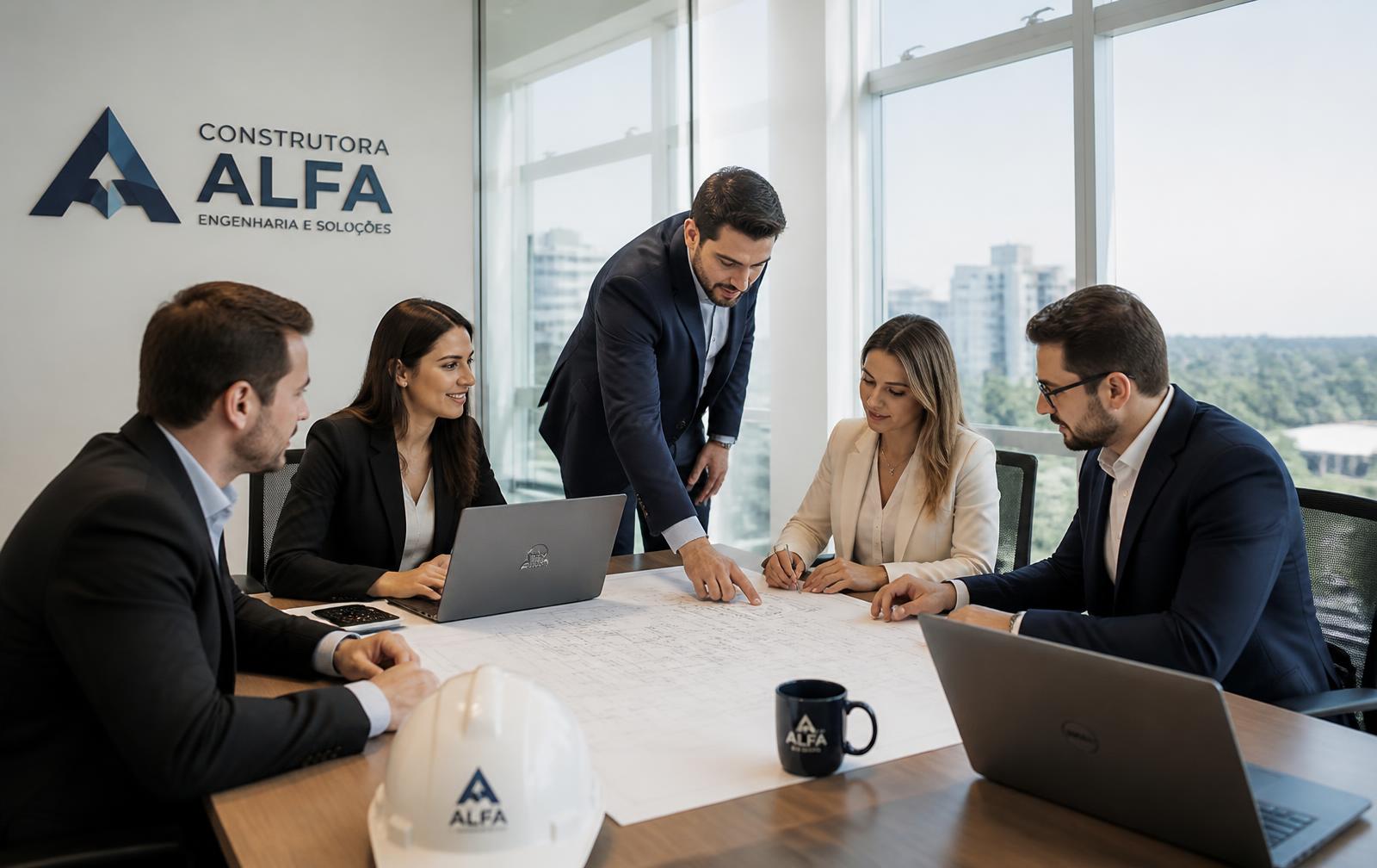 Equipe corporativa da MR Brasil em reunião de projeto
